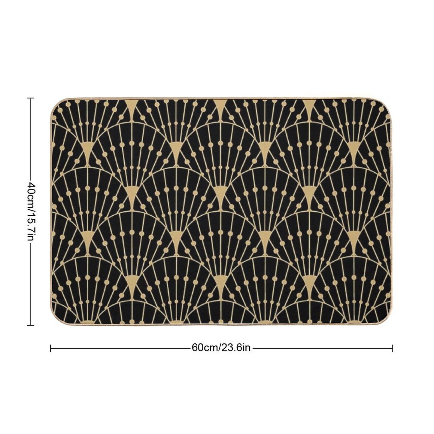 Deco Scales (gold + Black) Bath Mat