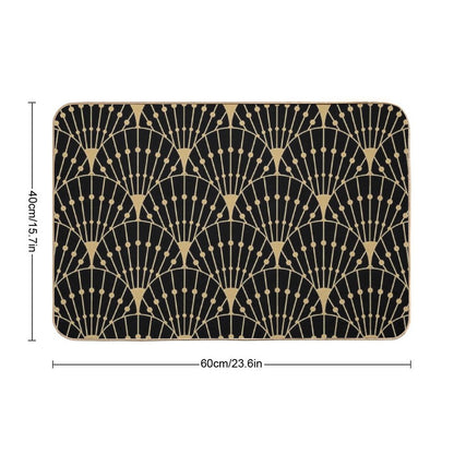 Deco Scales (gold + Black) Bath Mat