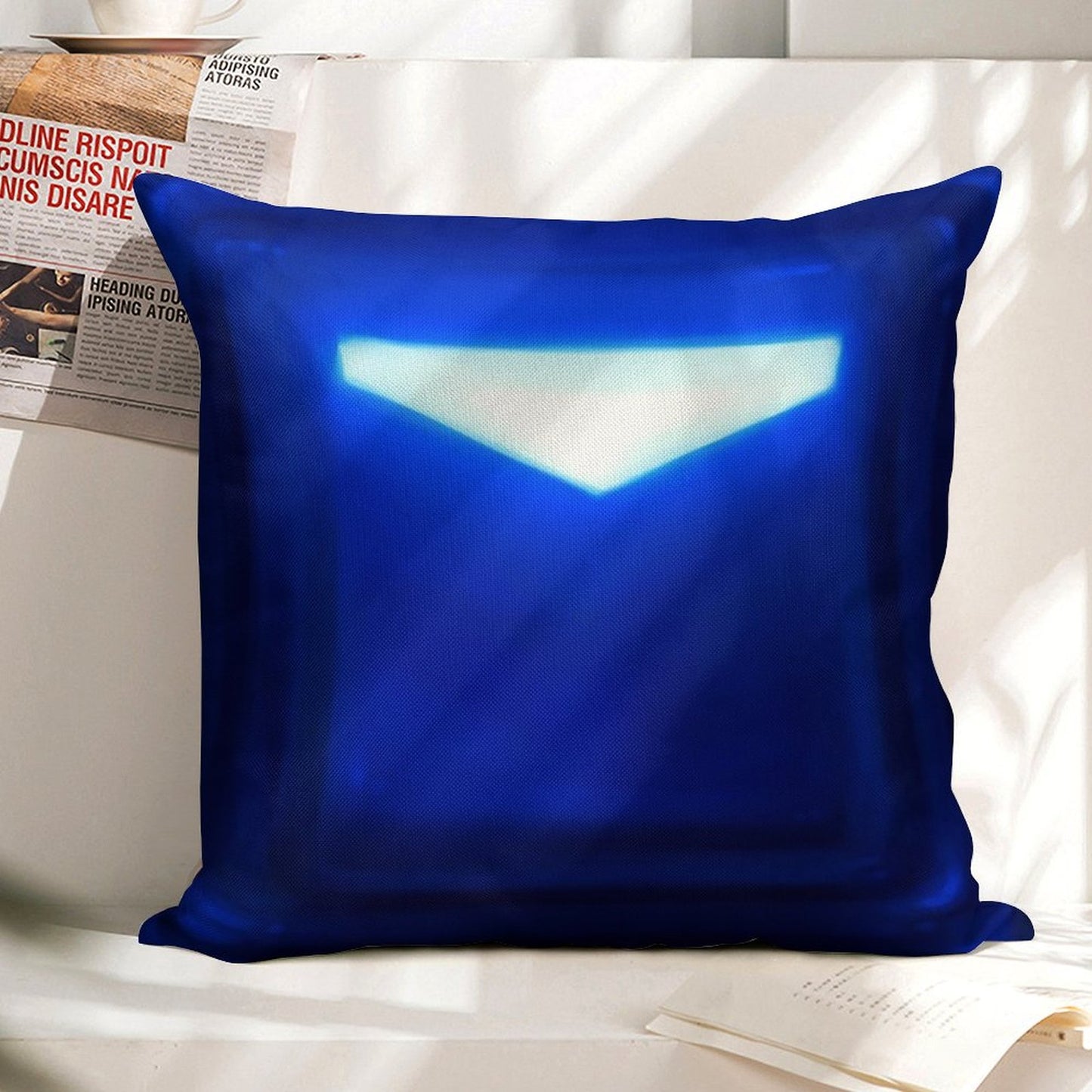 Beat Saber Blue Block Throw Pillow Cover Linen Throw Pillow Cover