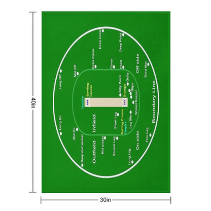 Cricket Pitch Layout Throw Blanket