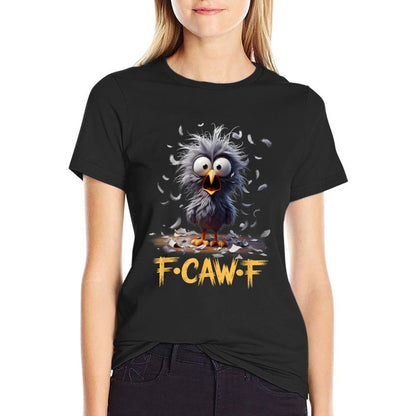 F-Caw-F Messy Bird Shocked Face Feather Chaos Cartoon Humor  Odor-resistant T-Shirt