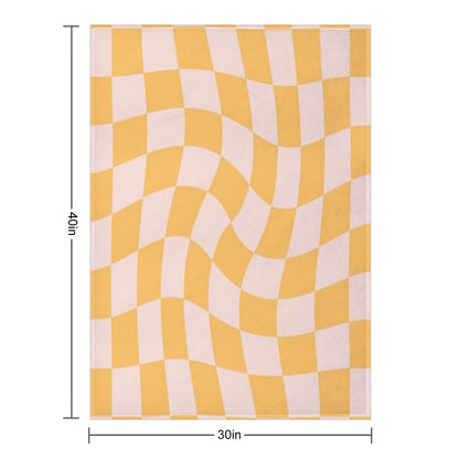 Check I - Yellow Twist Throw Blanket