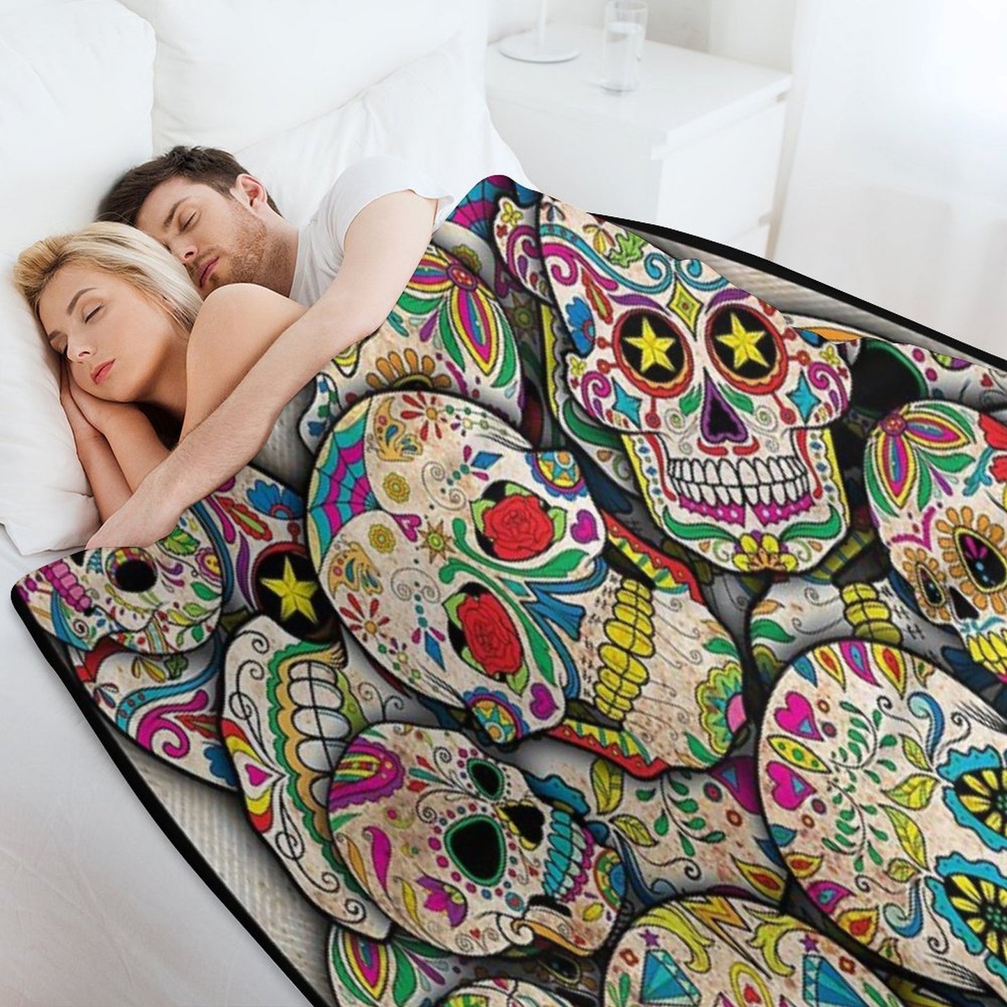 Sugar Skull Collage Throw Blanket