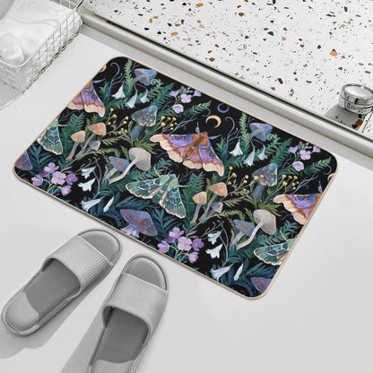 Sphinx Moth Mushroom Bath Mat