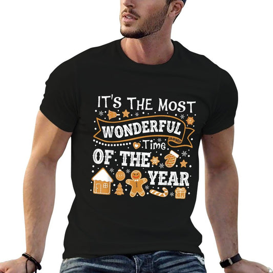 Its The Most Wonderful Time of Year Christmas Gingerbread  Polyester Blend T-Shirt