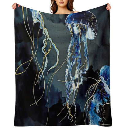 Metallic Ocean III Throw Blanket