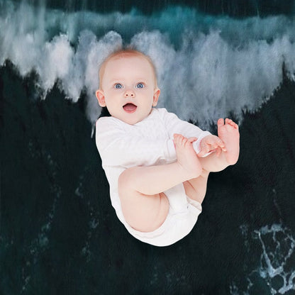 Wave in Motion - Ocean Photography Throw Blanket