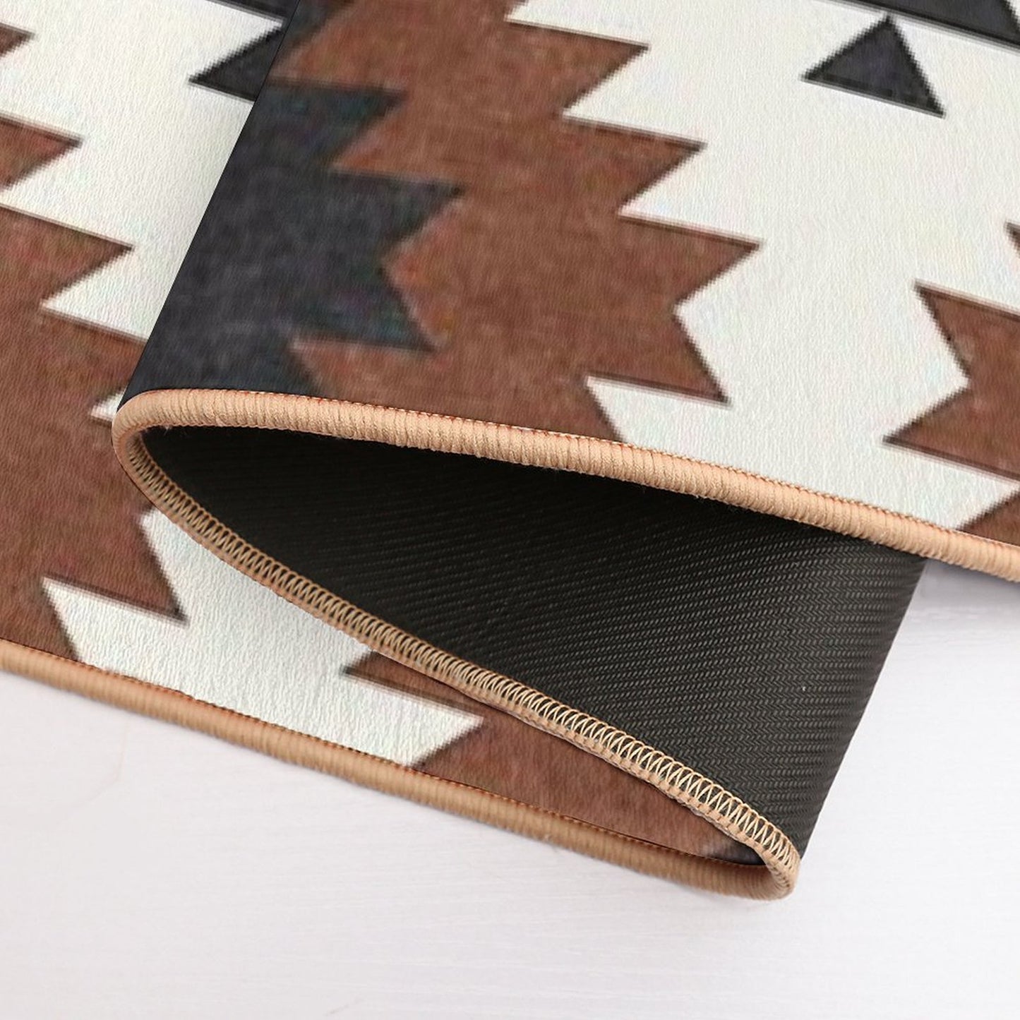 Aztec Neutrals - Inkwell & Brandywine Bath Mat