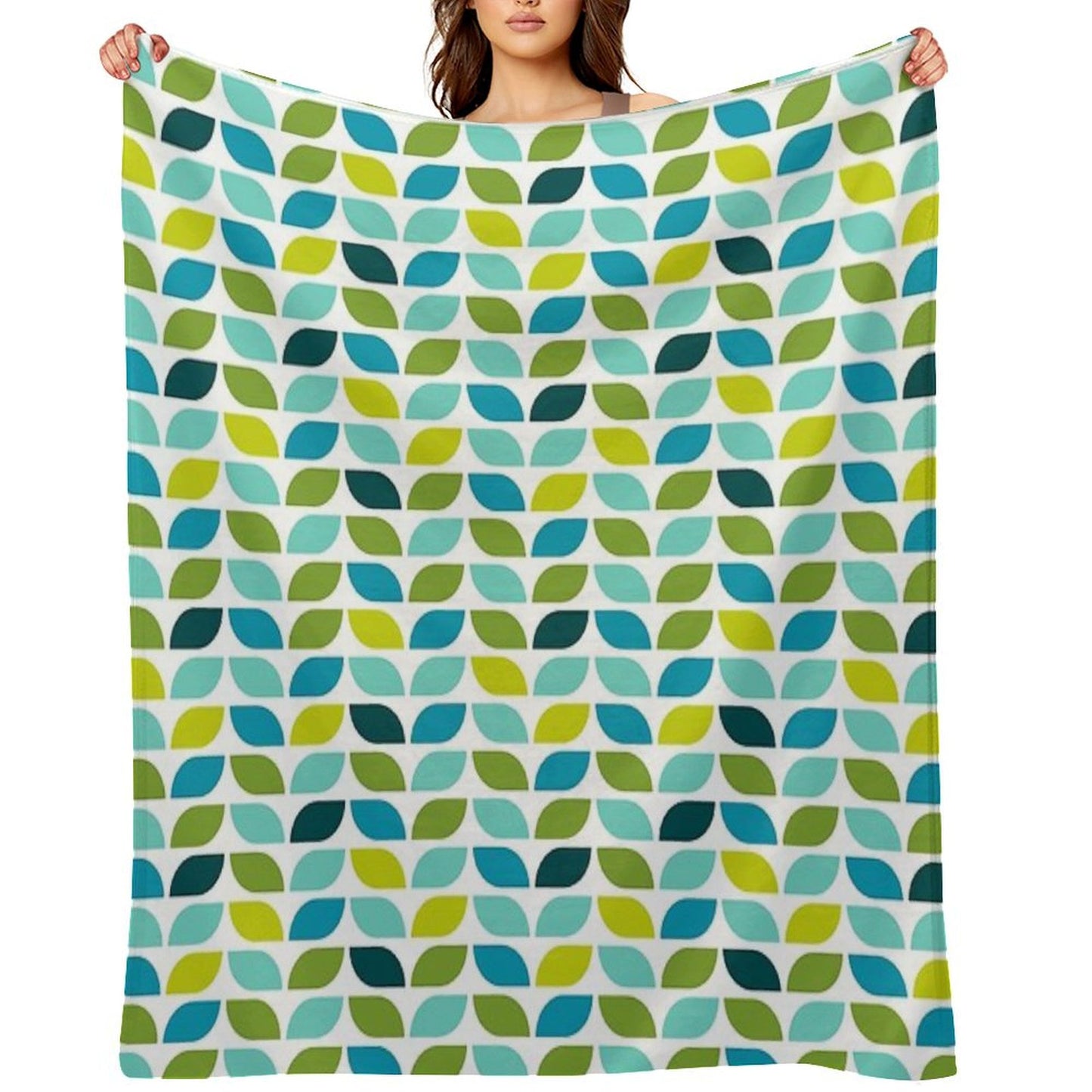 Geometric Pattern Leaf Spring Throw Blanket