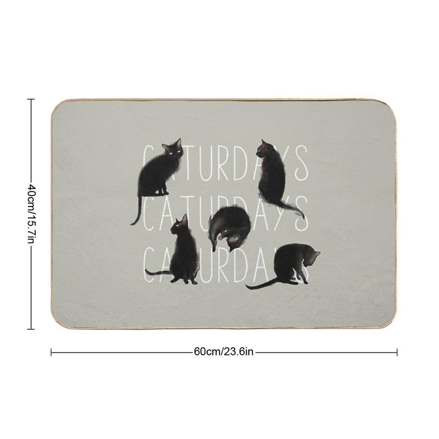 Caturdays - Black Cat  Versatile Bath Mat