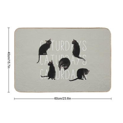Caturdays - Black Cat  Versatile Bath Mat