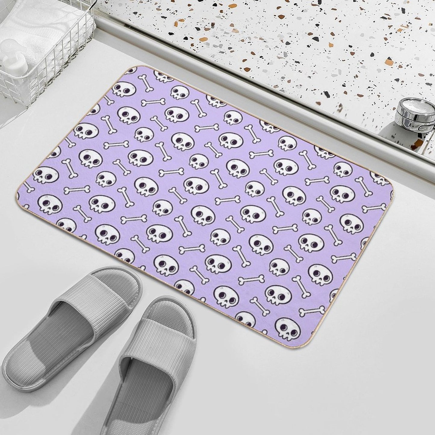 Cute Skulls  Purple  Nikury  High-Traffic Bath Mat