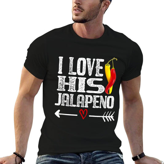 Mexican Couple Cinco De Mayo I Love His Jalapeno T-Shirt