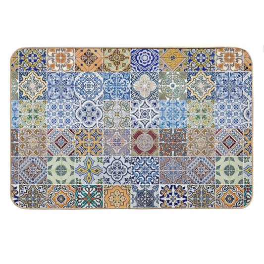 Set of 48 Ceramic Tiles Patterns Bath Mat