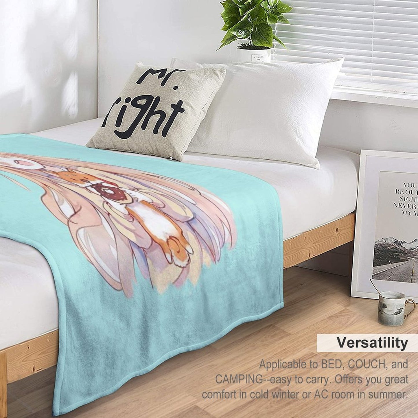 Kawaii Anime Girl Throw Blanket