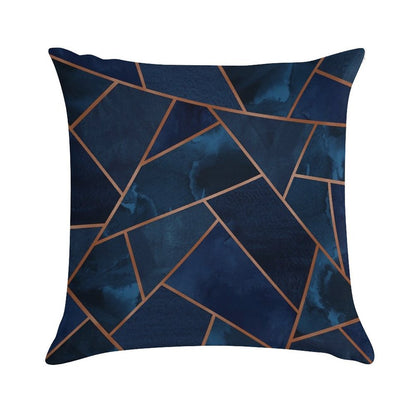 Navy & Copper Geo Soft Warmth Comfort Throw Pillow