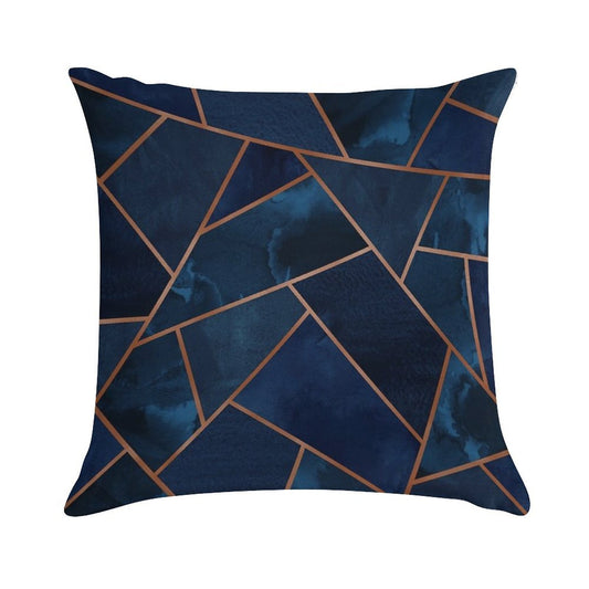 Navy & Copper Geo Soft Warmth Comfort Throw Pillow