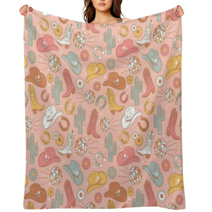 Disco Cowgirl Throw Blanket