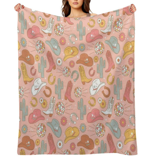 Disco Cowgirl Throw Blanket
