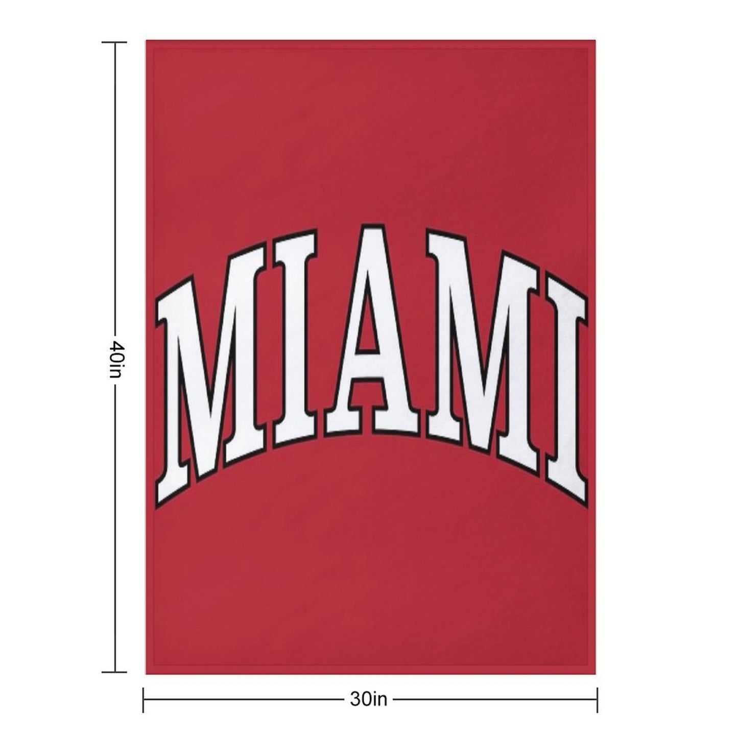 Miami U - Serif Font Curved Throw Blanket
