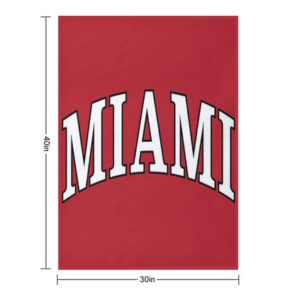 Miami U - Serif Font Curved Throw Blanket