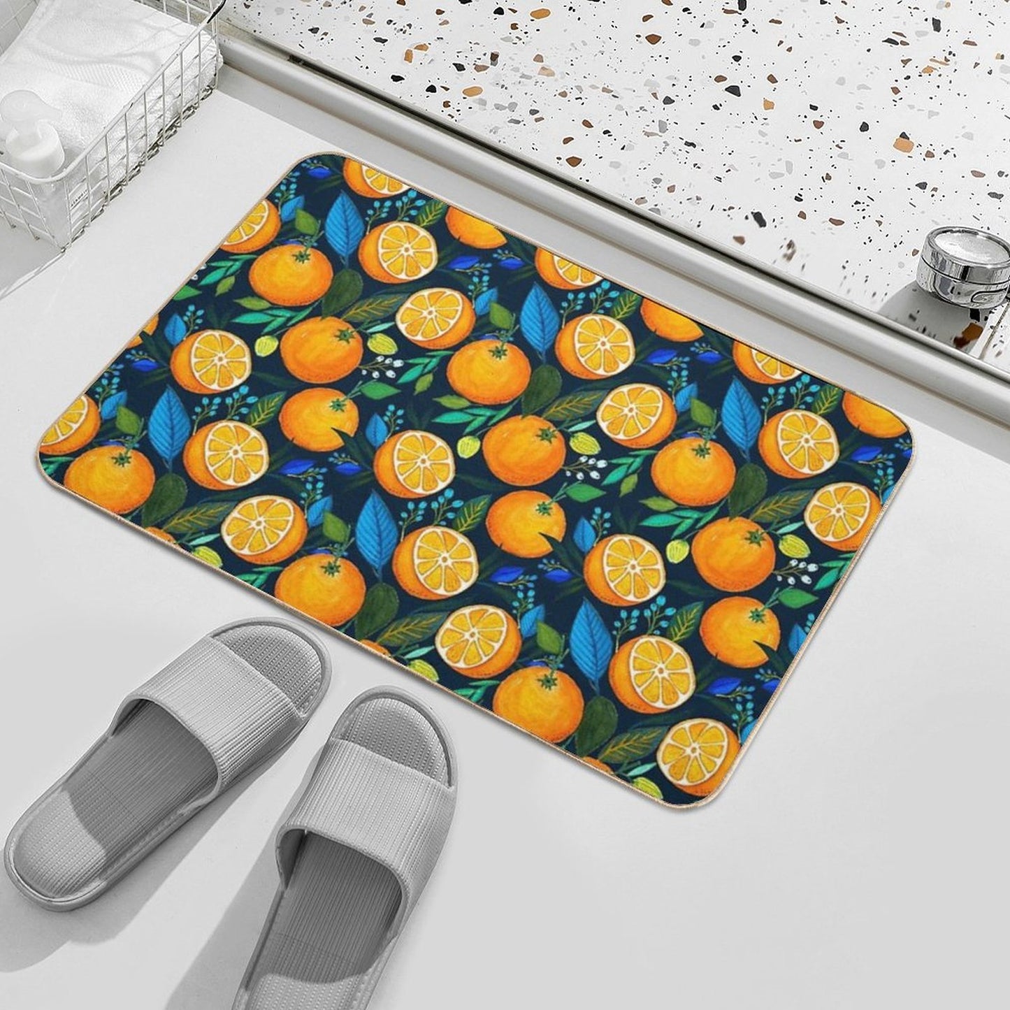 Orange Bloom  Versatile Bath Mat