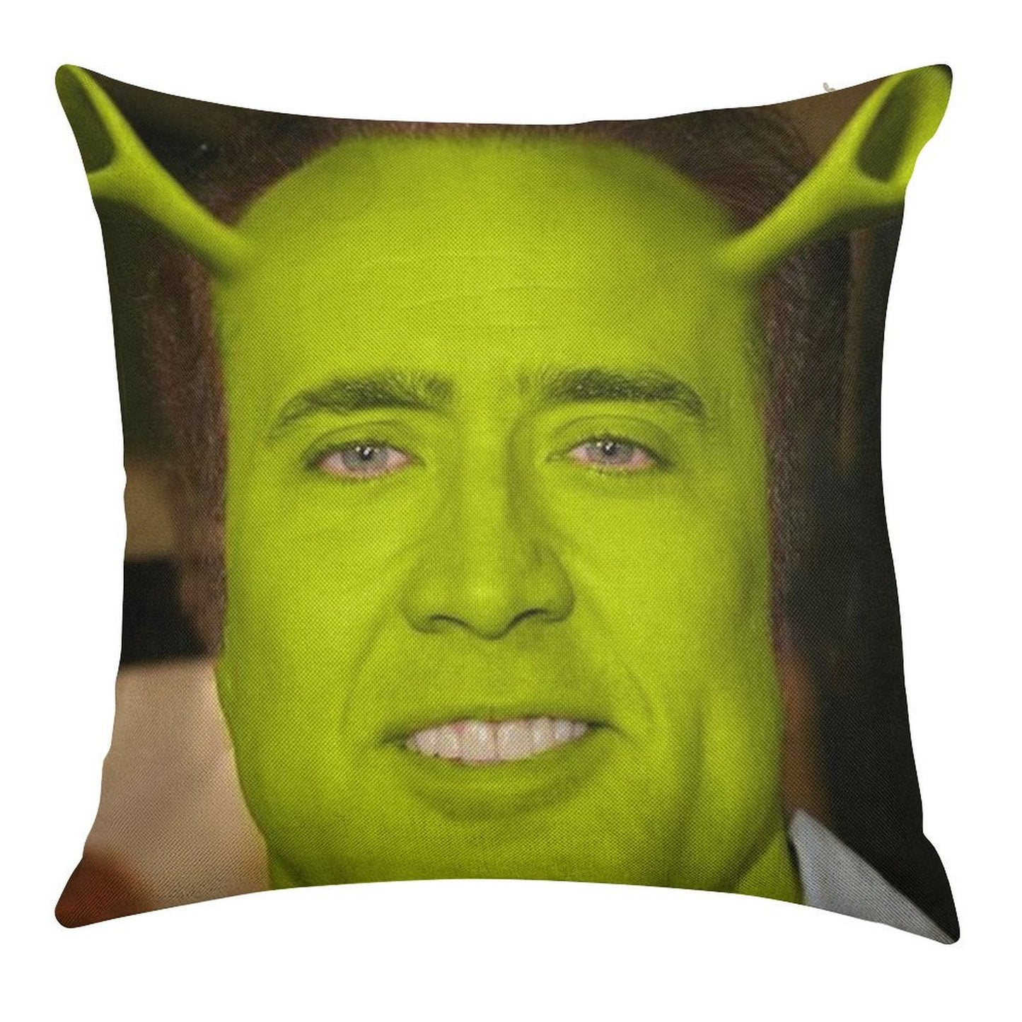 Nicolas CageShrek Linen Throw Pillow Cover