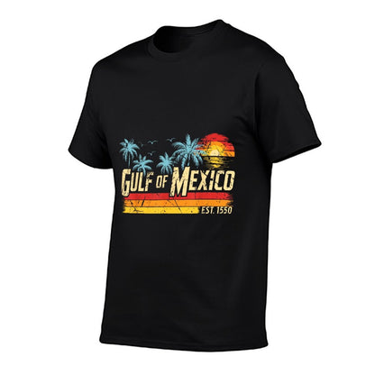 Gulf of Mexico Forever Retro Vintage Beach Mens Women  High-quality Stitching T-Shirt