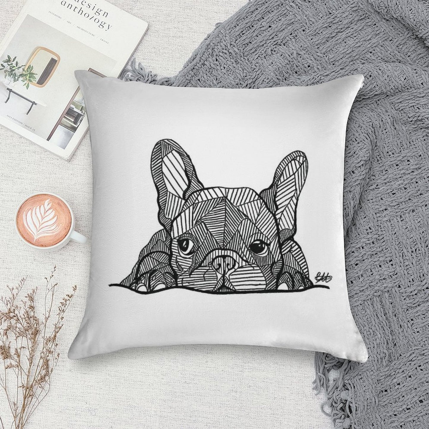 French Bulldog Puppy Soft Durable Construction Throw Pillow