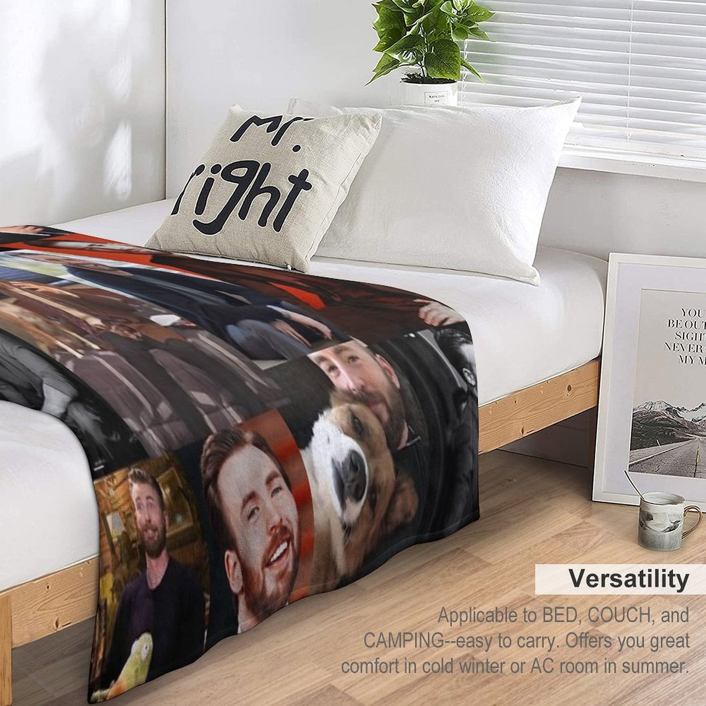 Chris Evans Pic Collage Throw Blanket
