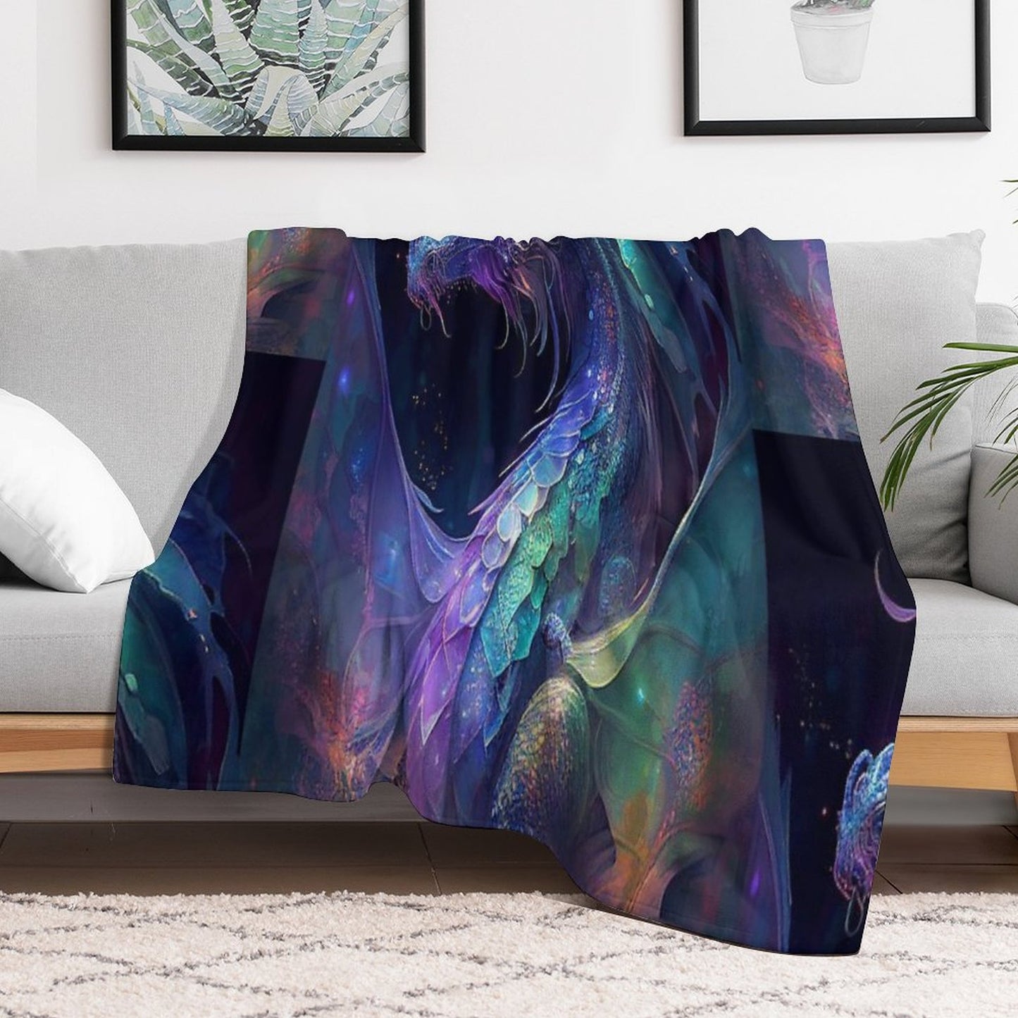 Celestial Dragon Throw Blanket