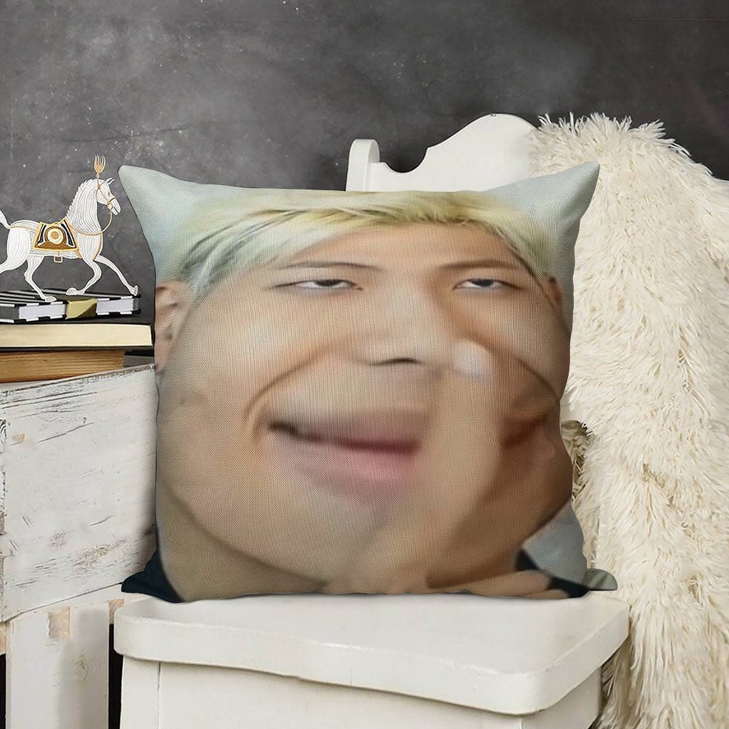 Namjoon Meme Linen Throw Pillow Cover