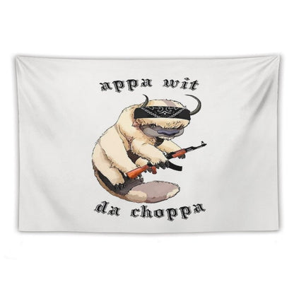 Appa With A Choppa Tapestry Tapestry