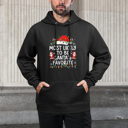 Most Likely to Be Santa’s Favorite Family Matching Christmas Medium-Weight Fabric Hoodie