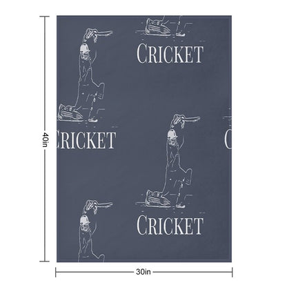 Cricket Batsman Cricketer Design Logo Style Throw Blanket