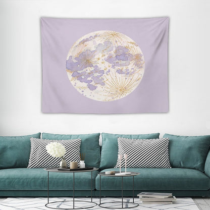 Lavendar Peach Moon Tapestry