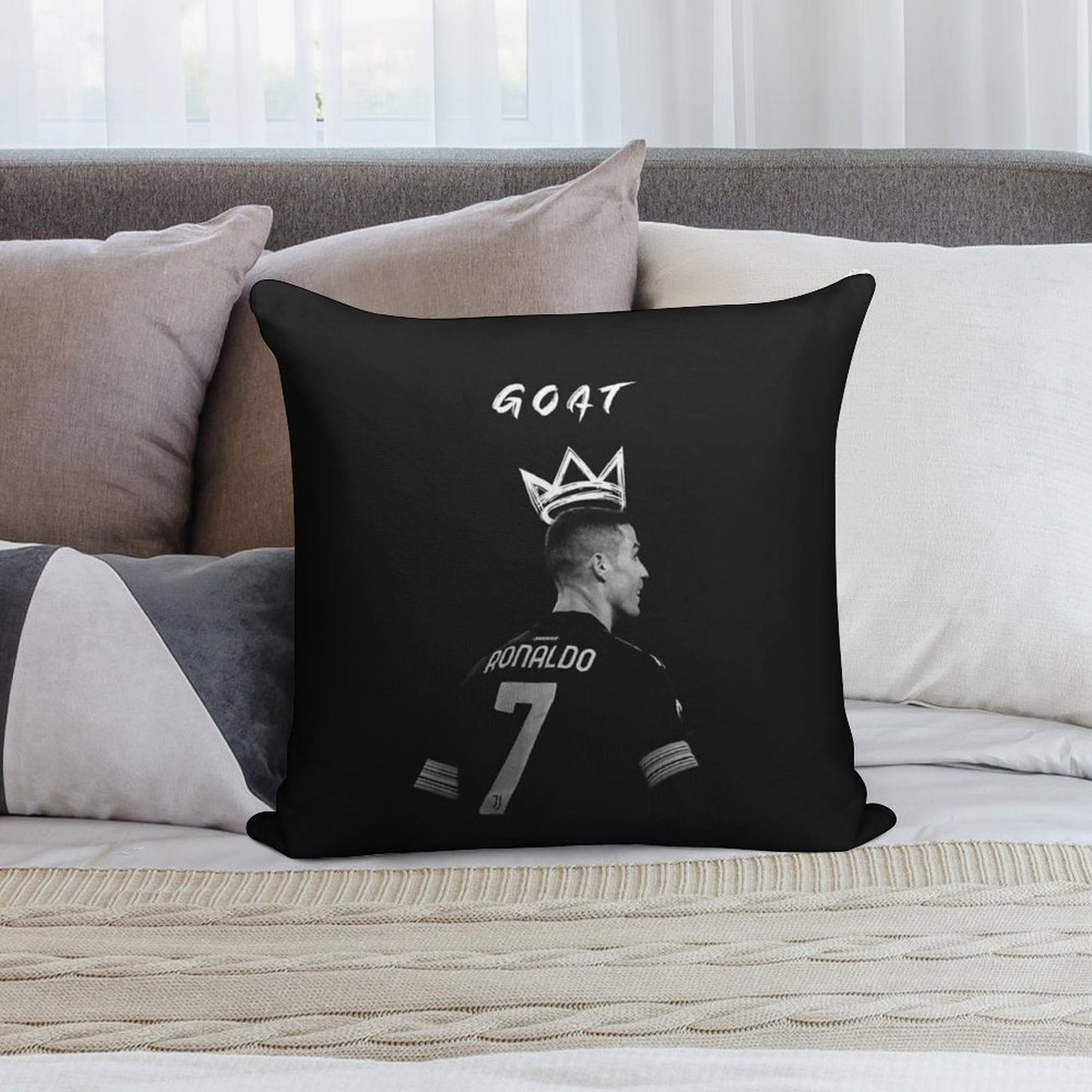 Cristiano Ronaldo Goat Soft Anti-Pilling Throw Pillow