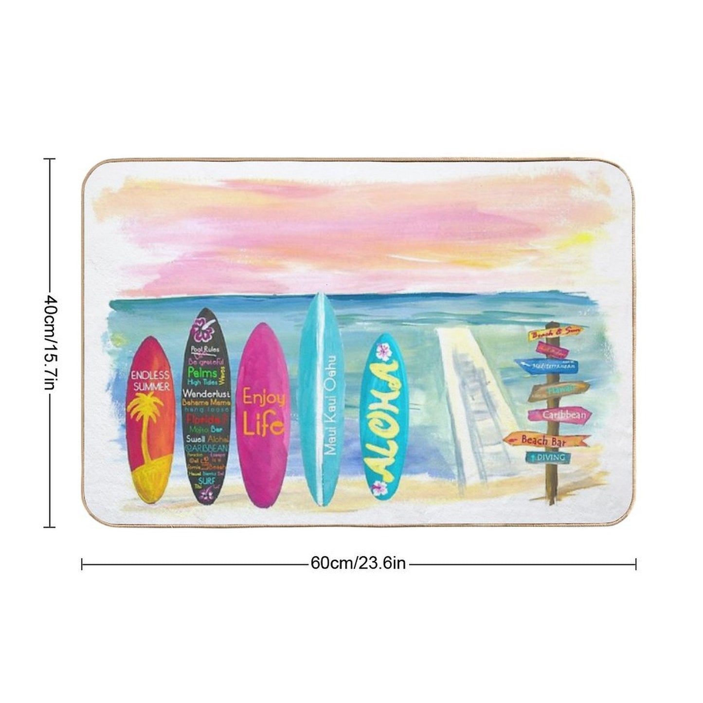 Surfboard Philosophy  - Enjoy Life, Travel And Surf - Surfboard Wall Bath Mat