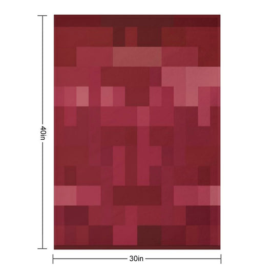 Red And White Pixel  Design Throw Blanket