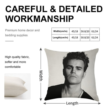 Paul Wesley Black And White Linen Throw Pillow Cover