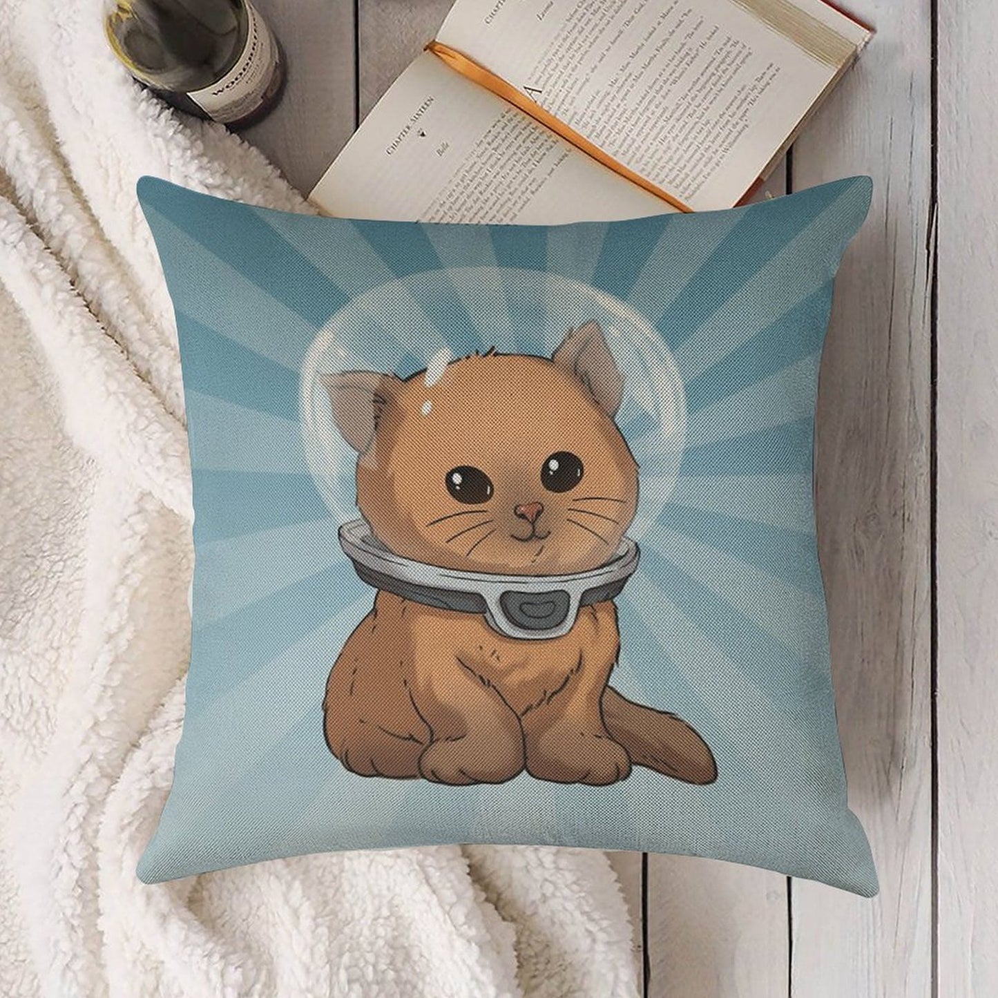 Keep Calm Kitty Linen Throw Pillow Cover