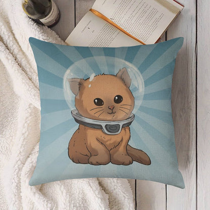 Keep Calm Kitty Linen Throw Pillow Cover