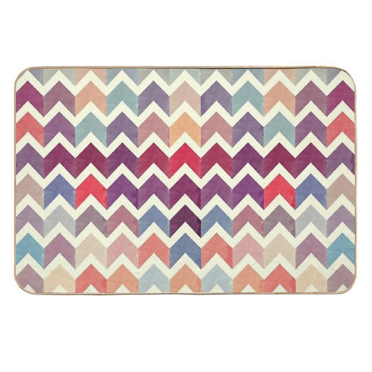 Watercolor Chevron Pattern VII  Pet-Safe Bath Mat