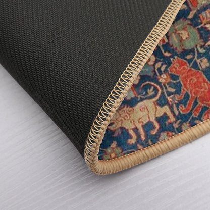 17th Century Persian Rug Print with Animals  Toxin-Free Bath Mat