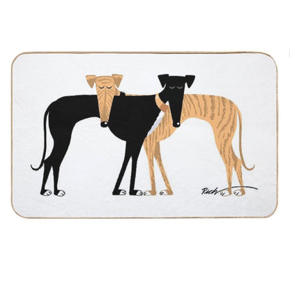 Head Rest Brindle Hound Bath Mat