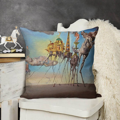 The Temptation of St. Anthony Linen Throw Pillow Cover