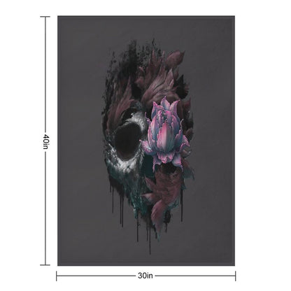 Death Blooms Throw Blanket
