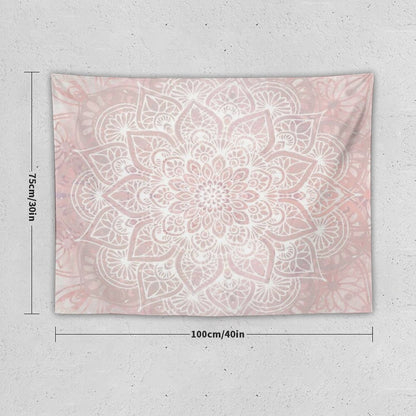 Mandala Yoga Love, Pastel Pink Tapestry