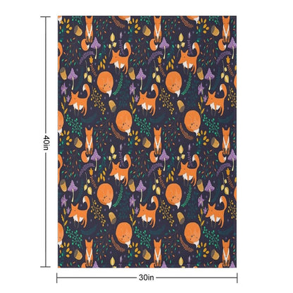 Foxes in The Magic Forest Throw Blanket