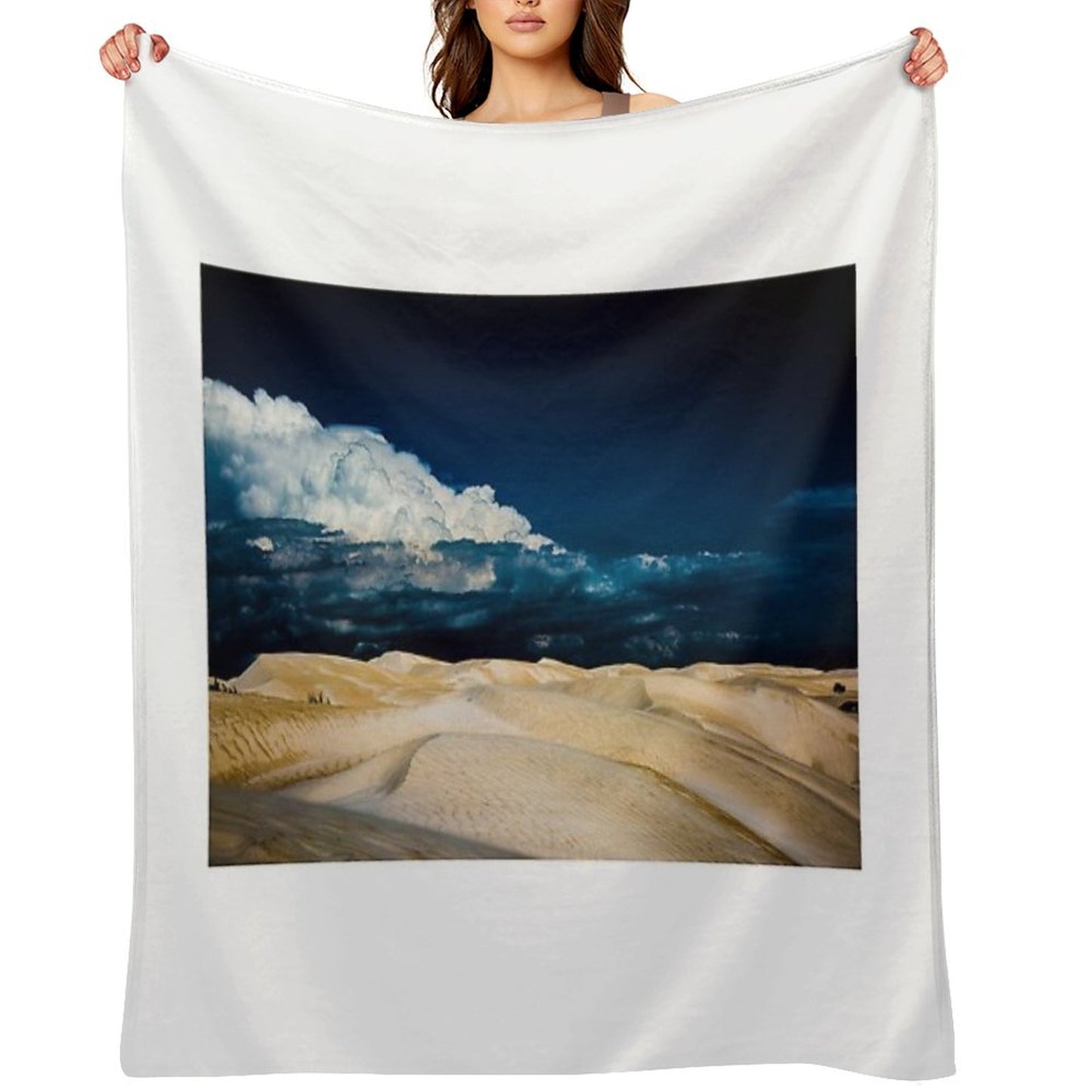 Storm Clouds Over The Desert Throw Blanket